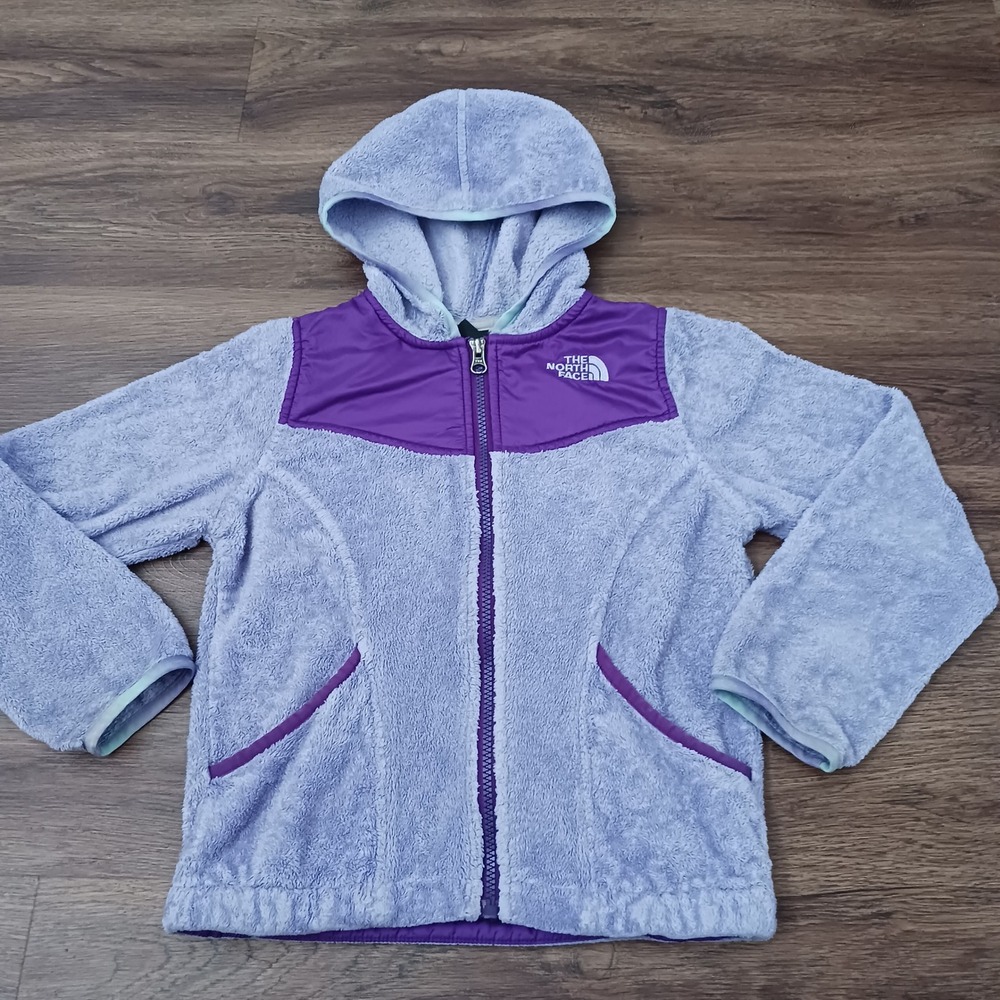 The North Face Girls Oso Hoodie Lavender Purple Fleece Jacket Size S 7/8